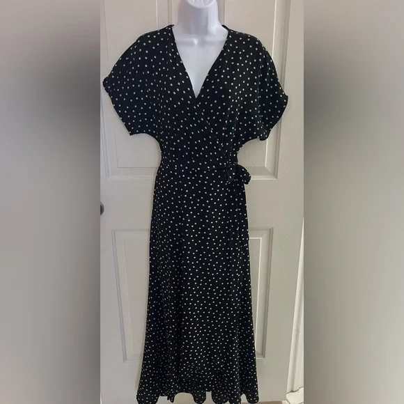 bobeau maxi dress Bobeau polka dot wrap maxi dress